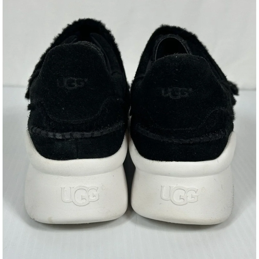 UGG‎ Ashby Spill Seam Trainer Black Suede Laceless Chunky Platform Sneakers 10